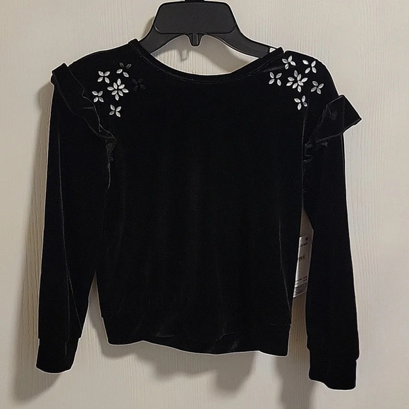 New With Tag Girls 2 Piece Top & Pants with Matching Hair Clip Size 8 Velor Soft - Picture 2 of 9